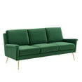 thumbnail image 1 of Modway Chesapeake Performance Velvet Sofa, Green, 1 of 5