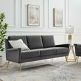 thumbnail image 1 of Modway Chesapeake Modern Performance Velvet Sofa in Gold and Gray, 1 of 8