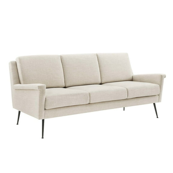 Modway Chesapeake Upholstered Fabric Sofa in Black Beige