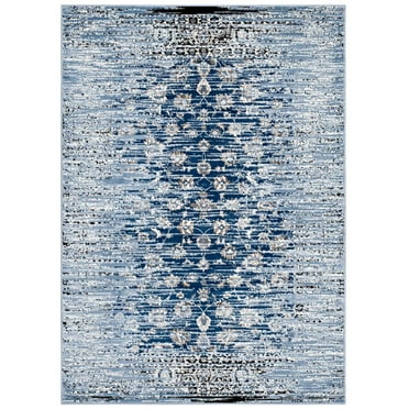 Modway Chiara 8' x 10' Floral Lattice Area Rug in Morroccan Blue