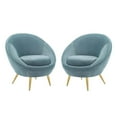 thumbnail image 1 of Modway Circuit Accent Chair Performance Velvet Set of 2 in Light Blue, 1 of 6