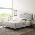 thumbnail image 1 of Modway Clara Performance Velvet Queen Platform Bed in Light Gray, 1 of 10