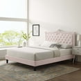 thumbnail image 1 of Modway Clara Performance Velvet Queen Platform Bed in Pink, 1 of 10