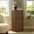 thumbnail image 1 of Clement Round Pedestal Stand Storage Table With Sliding Tambour Doors, 1 of 10