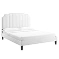 thumbnail image 1 of Modway Colette King Performance Velvet Platform Bed in White, 1 of 10