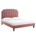 thumbnail image 1 of Modway Colette King Performance Velvet Platform Bed in Dusty Rose, 1 of 10