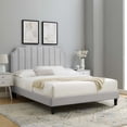 thumbnail image 1 of Modway Colette King Performance Velvet Platform Bed in Light Gray, 1 of 10