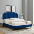 thumbnail image 1 of Modway Colette Modern Performance Velvet King Platform Bed in Navy, 1 of 10