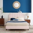 thumbnail image 1 of Modway Colette Queen Performance Velvet Platform Bed in Pink, 1 of 10