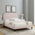 thumbnail image 1 of Modway Colette Queen Performance Velvet Platform Bed in Pink, 1 of 10