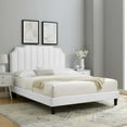thumbnail image 1 of Modway Colette Queen Performance Velvet Platform Bed in White, 1 of 10