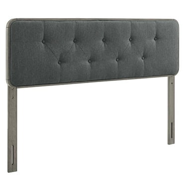 Modway Collins Tufted King Fabric and Wood Headboard in Gray/Charcoal
