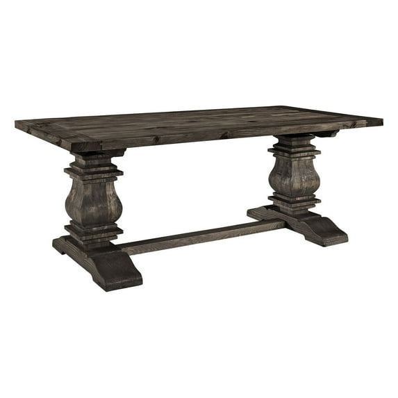 LexMod Column Rectangle Wood Dining Table-Color:Brown,Material:pine top and pine based,Size:78.5"L x 39.5"W x 30"H