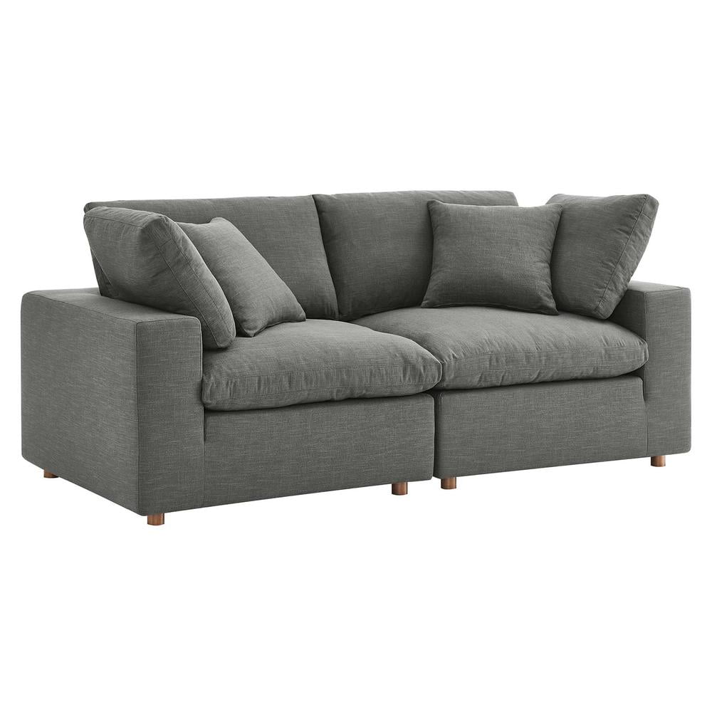 Modway Commix 2 Piece Down Filled Overstuffed Sectional Sofa Set in ...