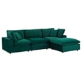 thumbnail image 1 of Modway Commix 4-Piece Down Filled Overstuffed Performance Velvet Sectional Sofa in Green, 1 of 5