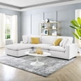thumbnail image 1 of Modway Commix 4-Piece Performance Velvet Sectional Sofa in White, 1 of 5