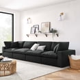 thumbnail image 1 of Modway Commix 4 Piece Down Filled Overstuffed Sectional Sofa Set in Black, 1 of 10