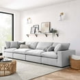 thumbnail image 1 of Modway Commix 4 Piece Down Filled Overstuffed Sectional Sofa Set in Light Gray, 1 of 10