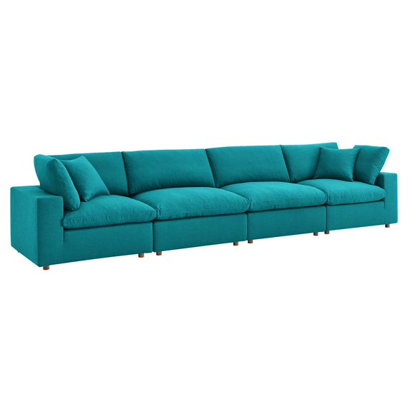 Modway Commix Down Filled Overstuffed 4 Piece Sectional Sofa Set