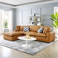 thumbnail image 1 of Modway Commix 4-Piece Down Filled Overstuffed Vegan Leather Sectional Sofa in Tan, 1 of 10