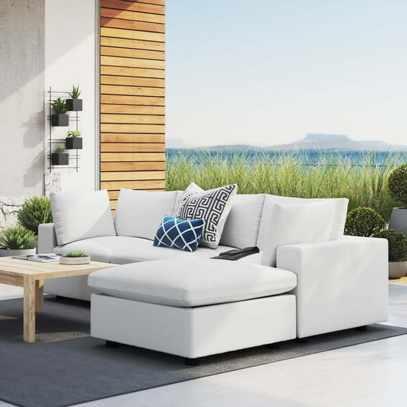 Modway Commix 4-Piece Sunbrella® Outdoor Patio Sectional Sofa in White