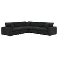 thumbnail image 1 of Modway Commix 5-Piece Down Filled Overstuffed Boucle Sectional Sofa in Black, 1 of 5