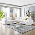 thumbnail image 1 of Modway Commix 119" 5-Piece Performance Velvet Sectional Sofa in White, 1 of 5