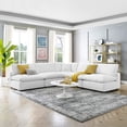 thumbnail image 1 of Modway Commix 118" 5-Piece Performance Velvet Fabric Sectional Sofa in White, 1 of 5