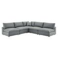 thumbnail image 1 of Modway Commix 5-Piece Down Filled Overstuffed Vegan Leather Sectional Sofa in Gray, 1 of 10