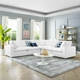 thumbnail image 1 of Modway Commix 5-Piece Down Filled Overstuffed Vegan Leather Sectional Sofa in White, 1 of 10