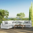thumbnail image 1 of Modway Commix 5-Piece Outdoor Patio Sectional Sofa in White, 1 of 10