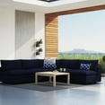 thumbnail image 1 of Modway Commix 5-Piece Sunbrella® Outdoor Patio Sectional Sofa in Navy, 1 of 10