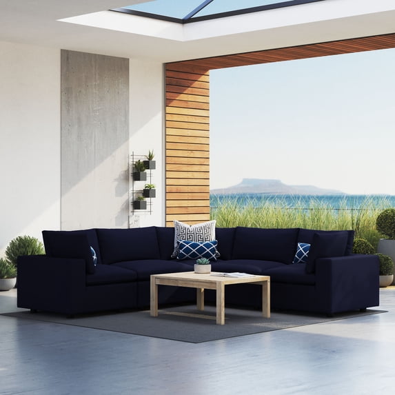 Commix 5-Piece Sunbrella Outdoor Patio Sectional Sofa