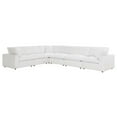 thumbnail image 1 of Modway Commix 6-Piece Down Filled Overstuffed Fabric Sectional Sofa Set in White, 1 of 5