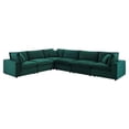 thumbnail image 1 of Modway Commix 6-Piece Down Filled Overstuffed Performance Velvet Sectional Sofa in Green, 1 of 5