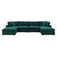 thumbnail image 1 of Modway Commix 6-Piece Down Filled Overstuffed Performance Velvet Sectional Sofa in Green, 1 of 5