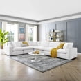 thumbnail image 1 of Modway Commix 6-Piece Performance Velvet Fabric Sectional Sofa in White, 1 of 5