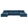 thumbnail image 1 of Modway Commix 6-Piece Down Filled Overstuffed Sectional Sofa in Azure, 1 of 5