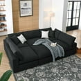 thumbnail image 1 of Modway Commix 6-Piece Down Filled Overstuffed Sectional Sofa in Black, 1 of 10