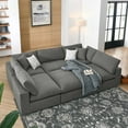thumbnail image 1 of Modway Commix 6-Piece Down Filled Overstuffed Sectional Sofa in Gray, 1 of 10