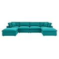 thumbnail image 1 of Modway Commix 6-Piece Down Filled Overstuffed Sectional Sofa in Teal, 1 of 5