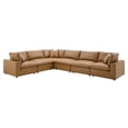 thumbnail image 1 of Modway Commix 6-Piece Down Filled Overstuffed Vegan Leather Sectional Sofa in Tan, 1 of 10