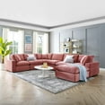 thumbnail image 1 of Modway Commix 7-Piece Down Filled Overstuffed Performance Velvet Sectional Sofa in Dusty Rose, 1 of 5