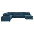 thumbnail image 1 of Modway Commix 7-Piece Fabric Down Filled Sectional Sofa Set in Azure, 1 of 5