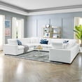 thumbnail image 1 of Modway Commix 8-Piece Down Filled Overstuffed Vegan Leather Sectional Sofa in White, 1 of 10