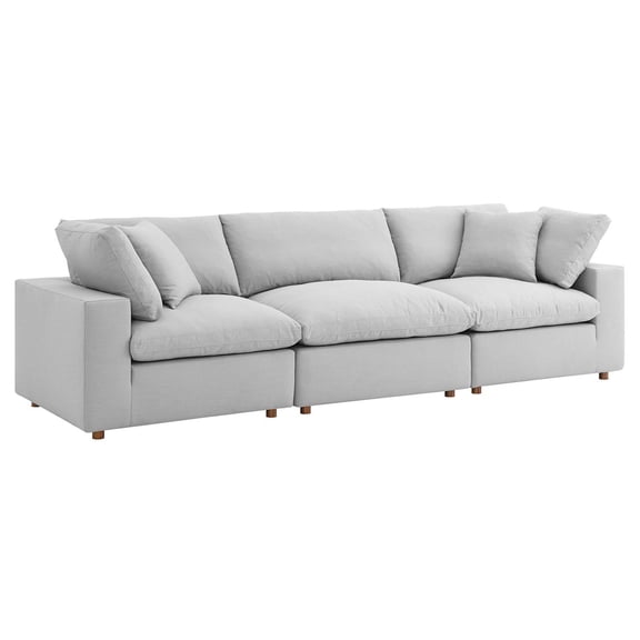 Modway Commix Down Filled Overstuffed 3 Piece Sectional Sofa Set, Multiple Colors