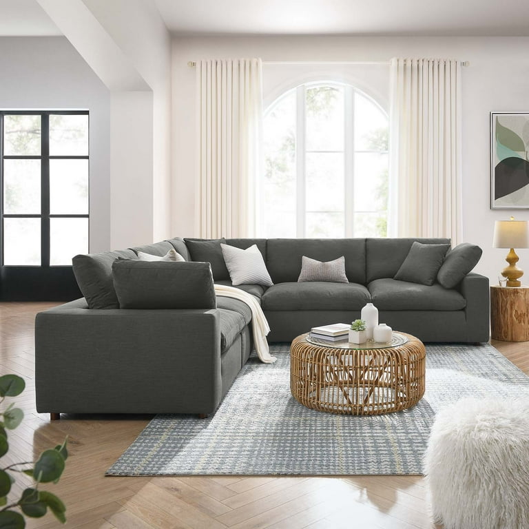 Gray plush deals sectional