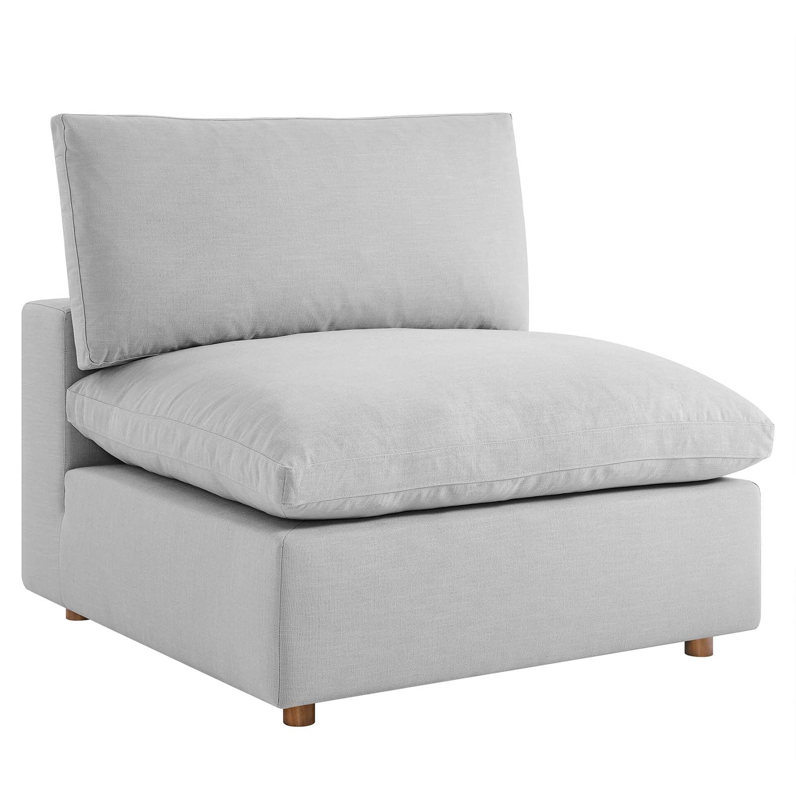 Light Gray Down-Filled Overstuffed Armless Chair