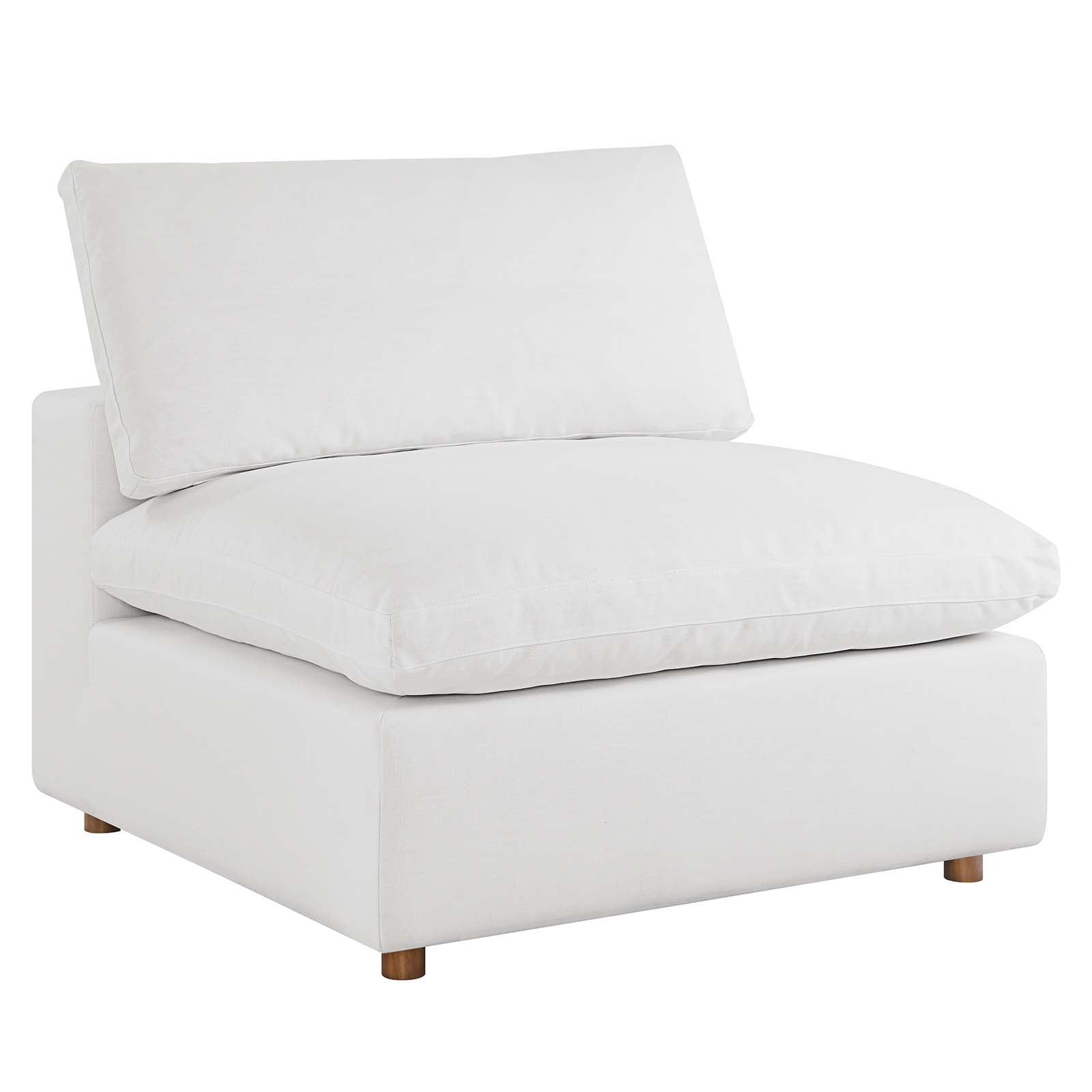 Pure White 40" Wood and Polyester Armless Chair