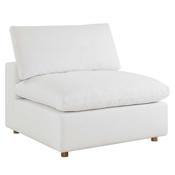 Modway Commix Down Filled Overstuffed Armless Chair, White